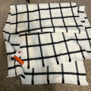Cozy White and Black Checkered Scarves